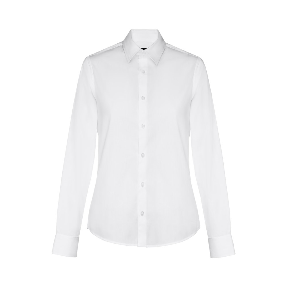 THC PARIS WOMEN WH. Popeline overhemd met lange mouwen voor dames. Witte kleur - voor bedrijven en - Wit