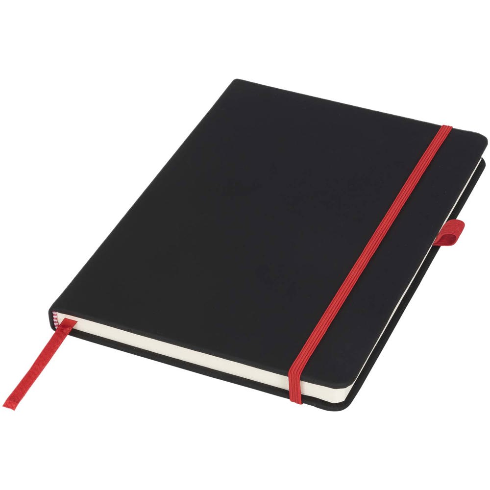 Noir medium notitieboek - met logo of onbedrukt bestellen - Zwart, Rood
