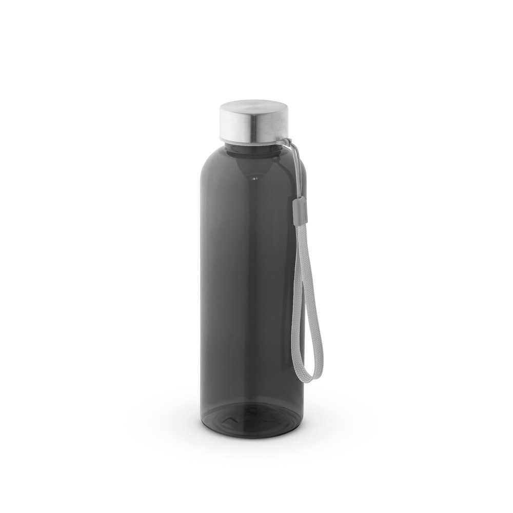 ENDERS M. Gerecycled PET (100% rPET) fles met glanzende doorschijnende afwerking 600 mL - bedrukt of onbedrukt - zwart