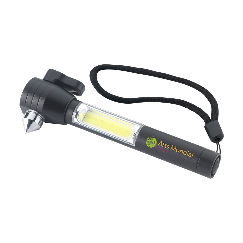 RescueHammer COB veiligheidshamer - voor bedrijven en relatiegeschenken - Zwart