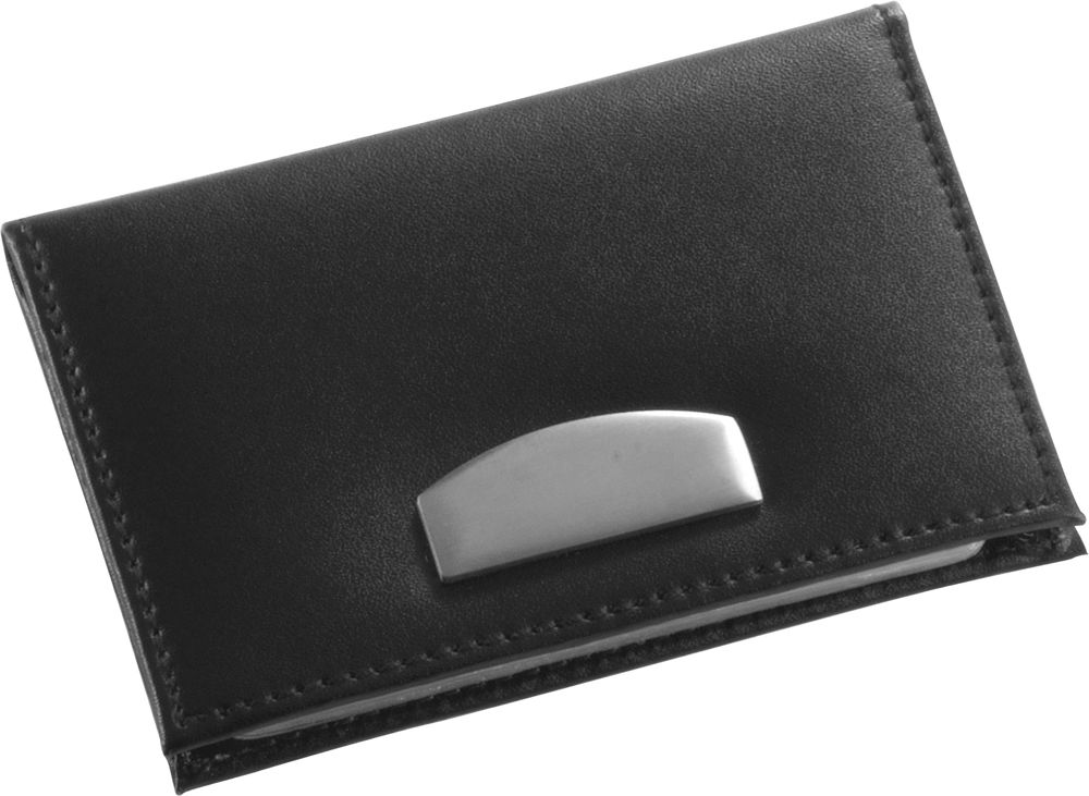 bonded lederen creditcardhouder Bethany - met logo of onbedrukt bestellen - zwart