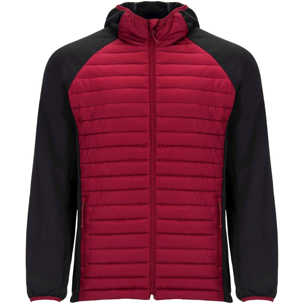 Minsk unisex hybrid geïsoleerd jack - bedrukt of onbedrukt verkrijgbaar - Rood, Zwart