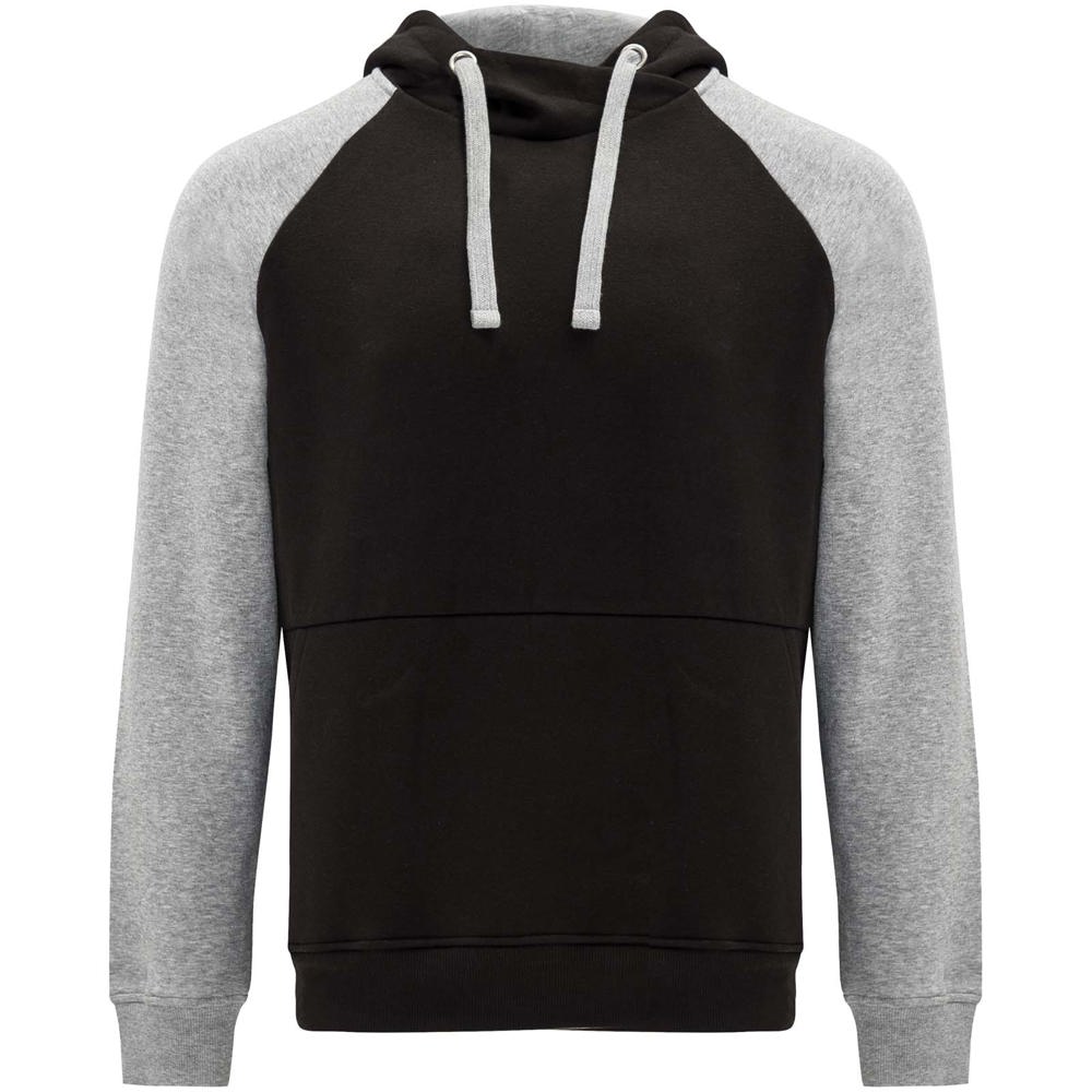 Badet unisex tweekleurige hoodie - met logo of onbedrukt bestellen - Zwart, Gemêleerd grijs