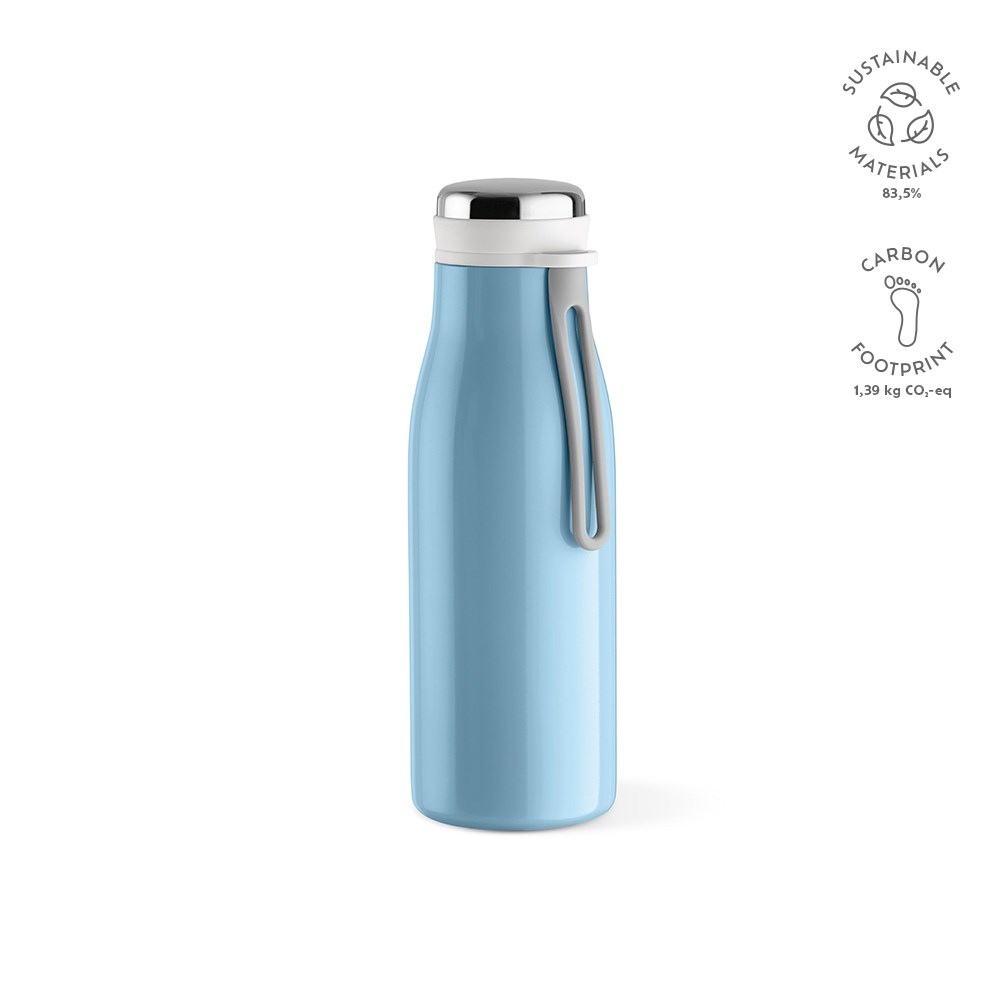 Arkansas 350 fles gerecycled roestvrij staal 400 ml - met logo of onbedrukt bestellen - Pastelblauw