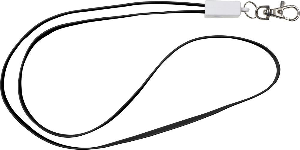 TPE 2-in-1 keycord Marguerite - bedrukt of onbedrukt verkrijgbaar - Zwart