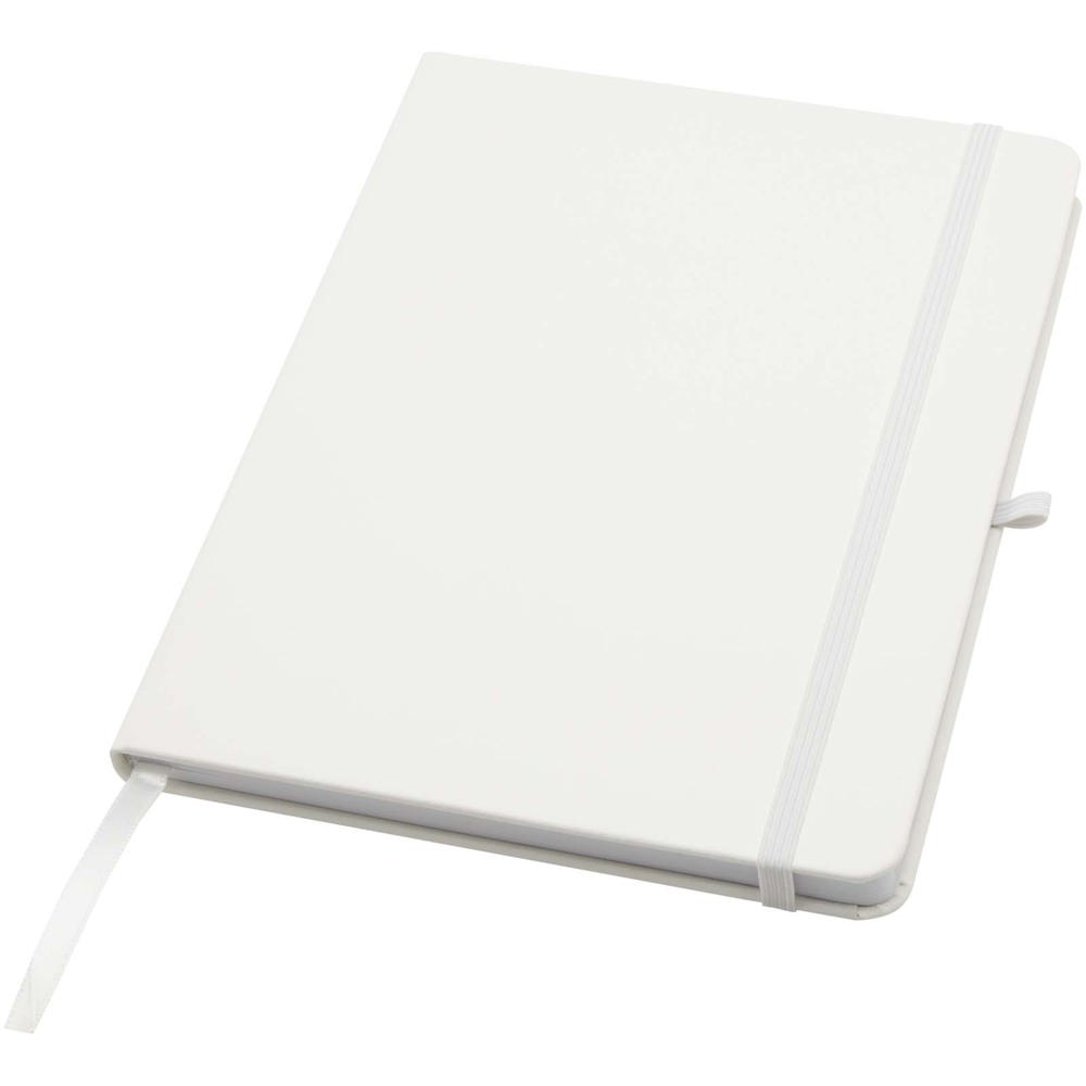 Teak A5 gerecycled notitieboek met harde kaft en gelinieerde pagina's - kopen of bedrukken - Wit
