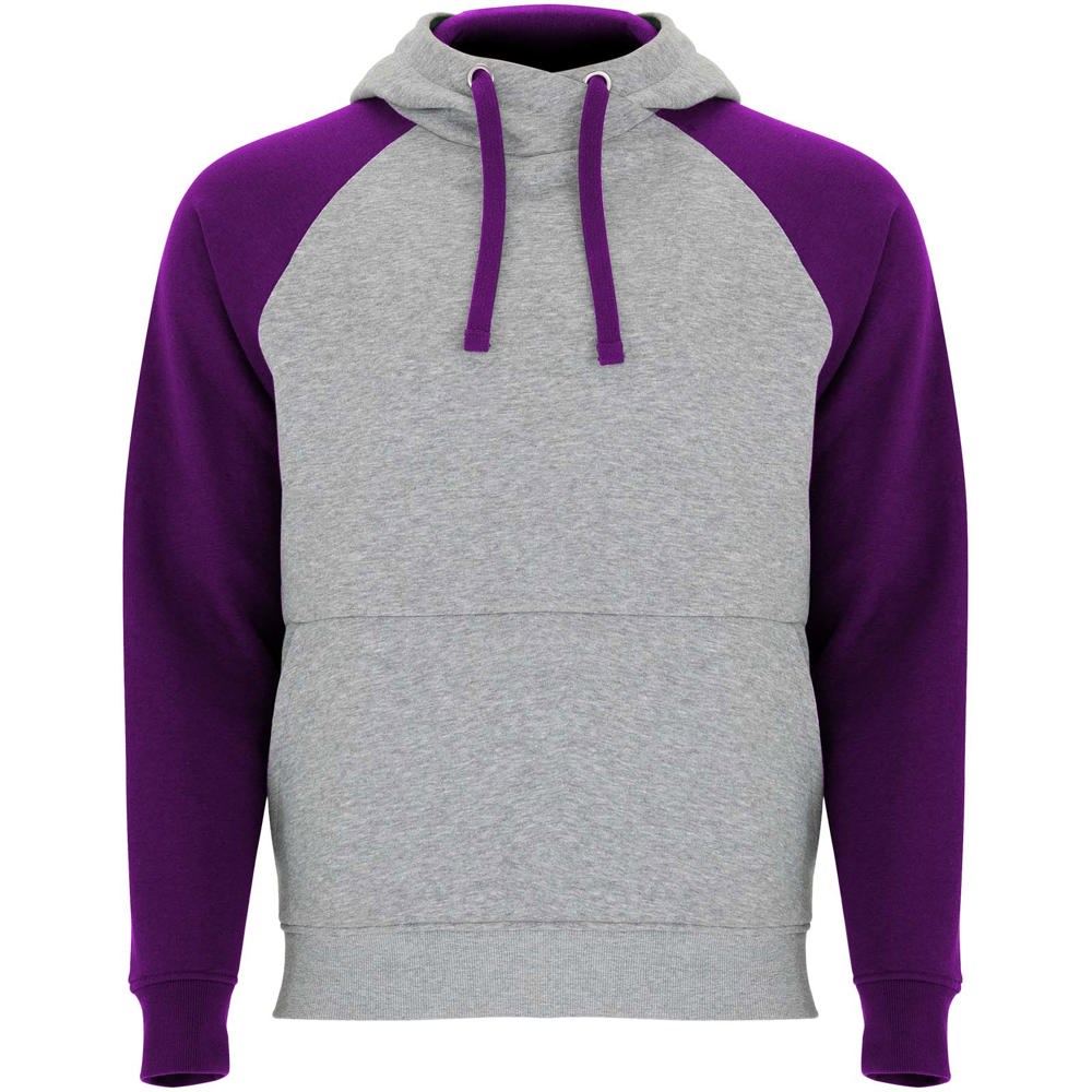 Badet unisex tweekleurige hoodie - met logo of onbedrukt bestellen - Gemêleerd grijs, Paars