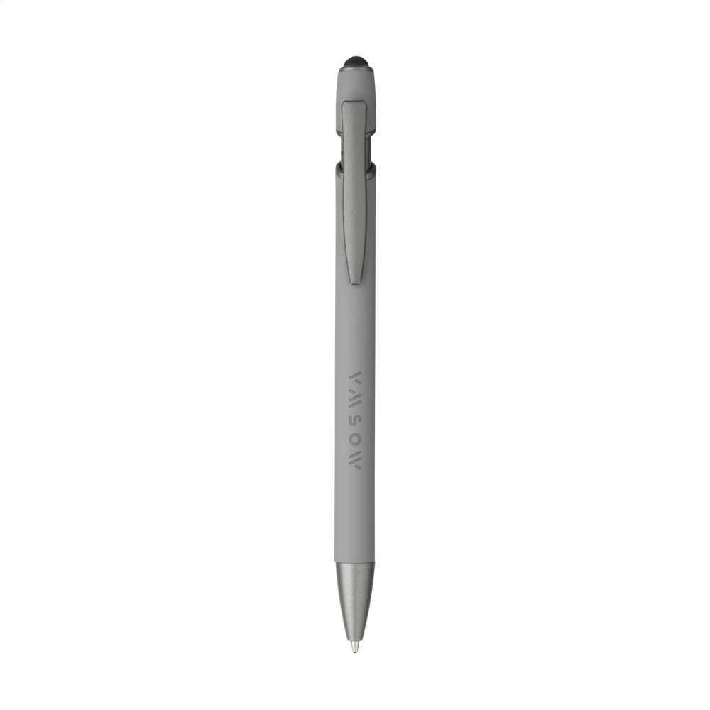Luca Stylus RCS Recycled Alu SoftTouch Pen - voor bedrijven en relatiegeschenken - Antraciet