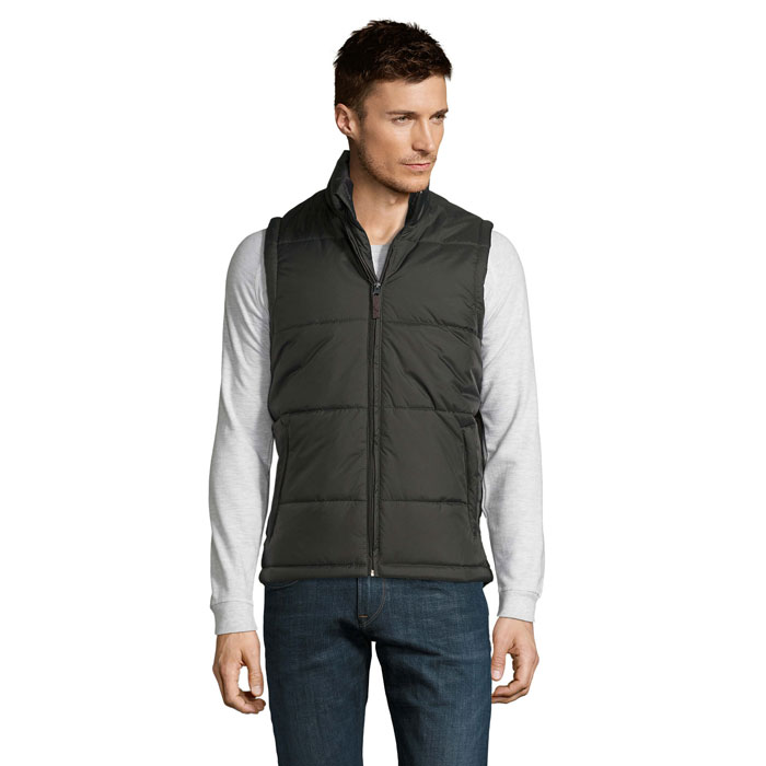 WARM - WARM Gewatteerde Bodywarmer - bedrukt of onbedrukt verkrijgbaar - Houtskool Grijs