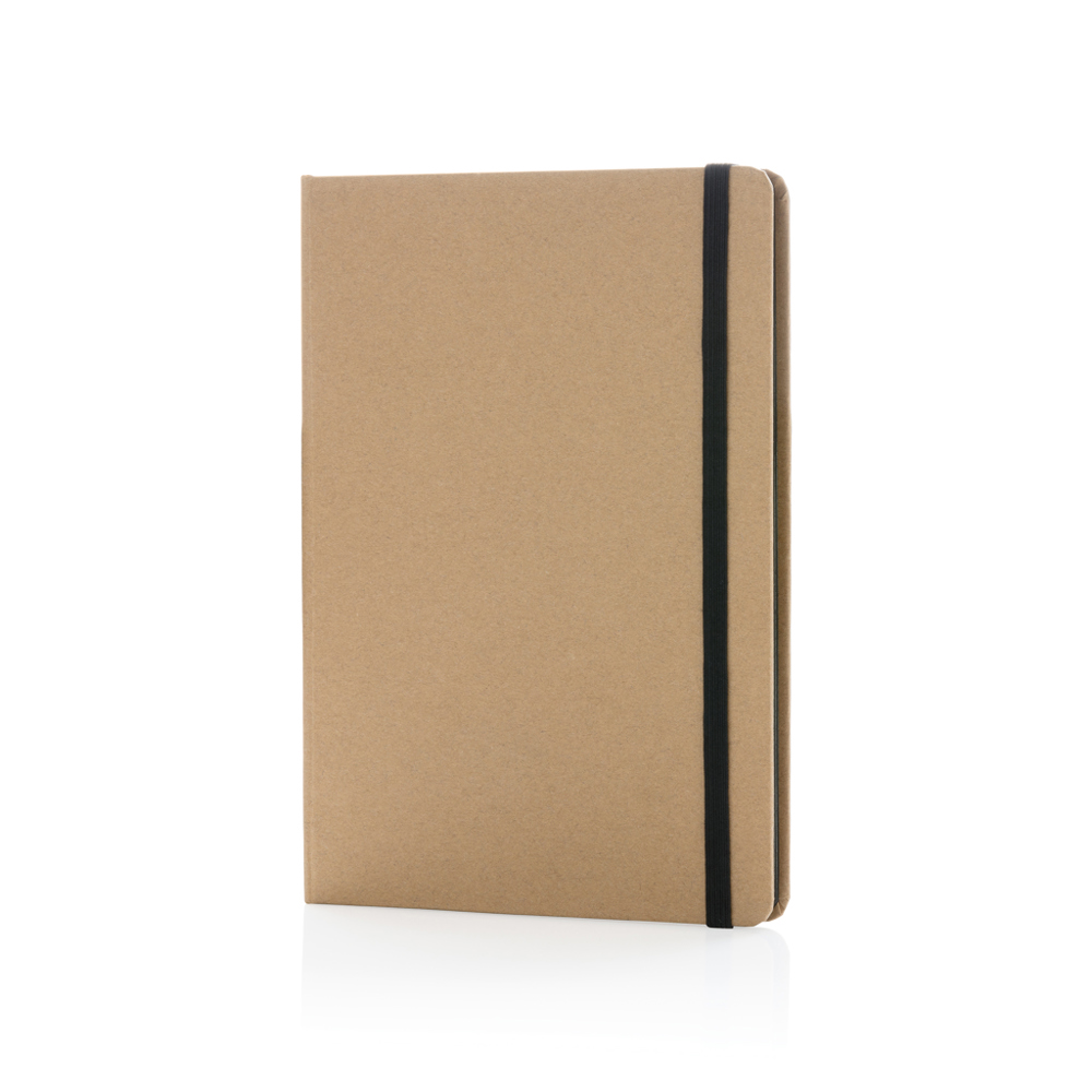 A5 kraft notitieboek - voor bedrijven en relatiegeschenken - zwart (± PMS Black)
