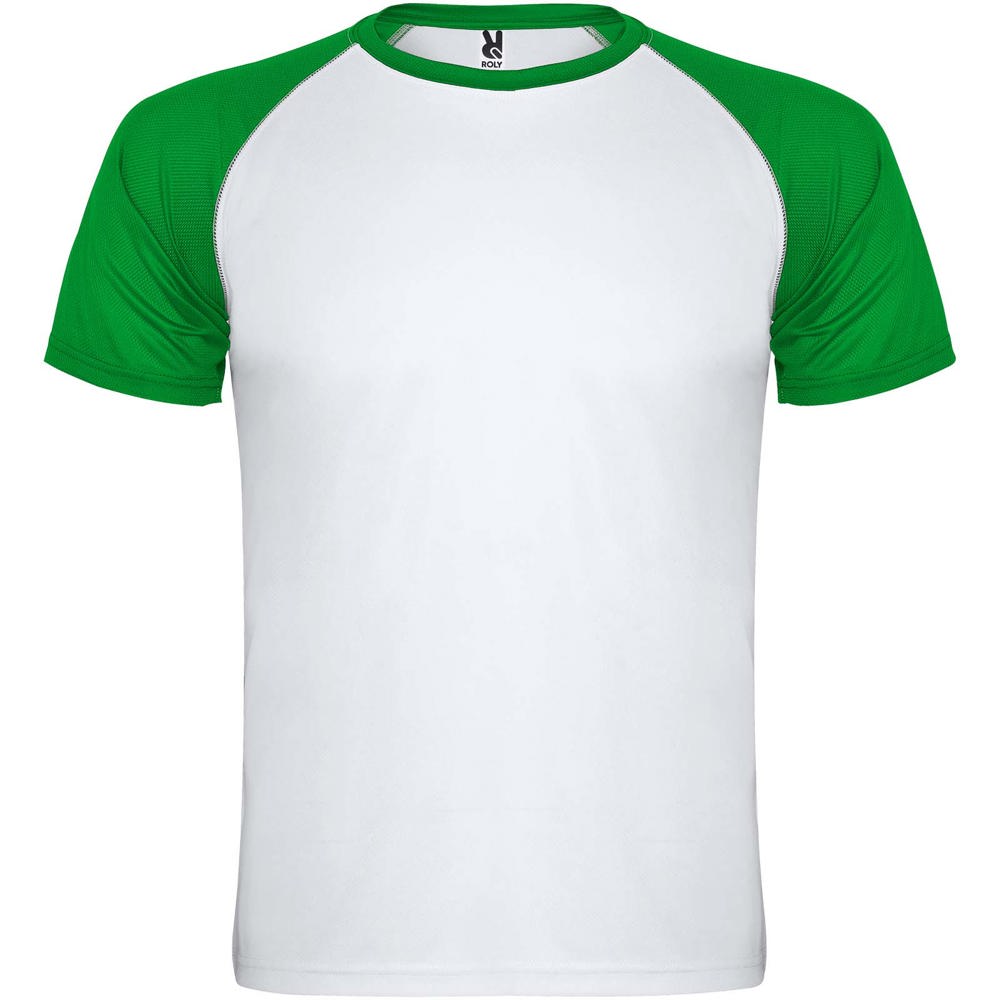 Indianapolis sportshirt met korte mouwen voor kinderen - bedrukt of onbedrukt verkrijgbaar - Wit, Varen groen