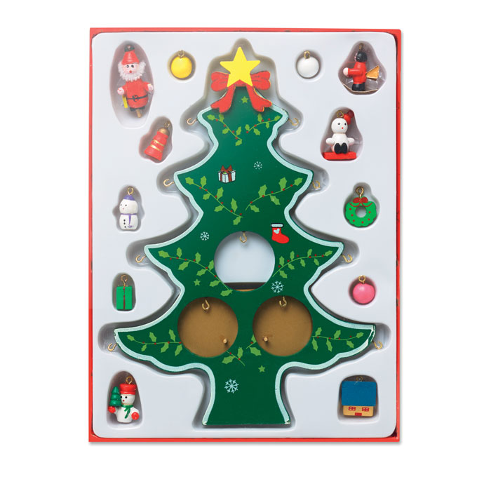 WOODTREE - Houten kerstboom met decoratie