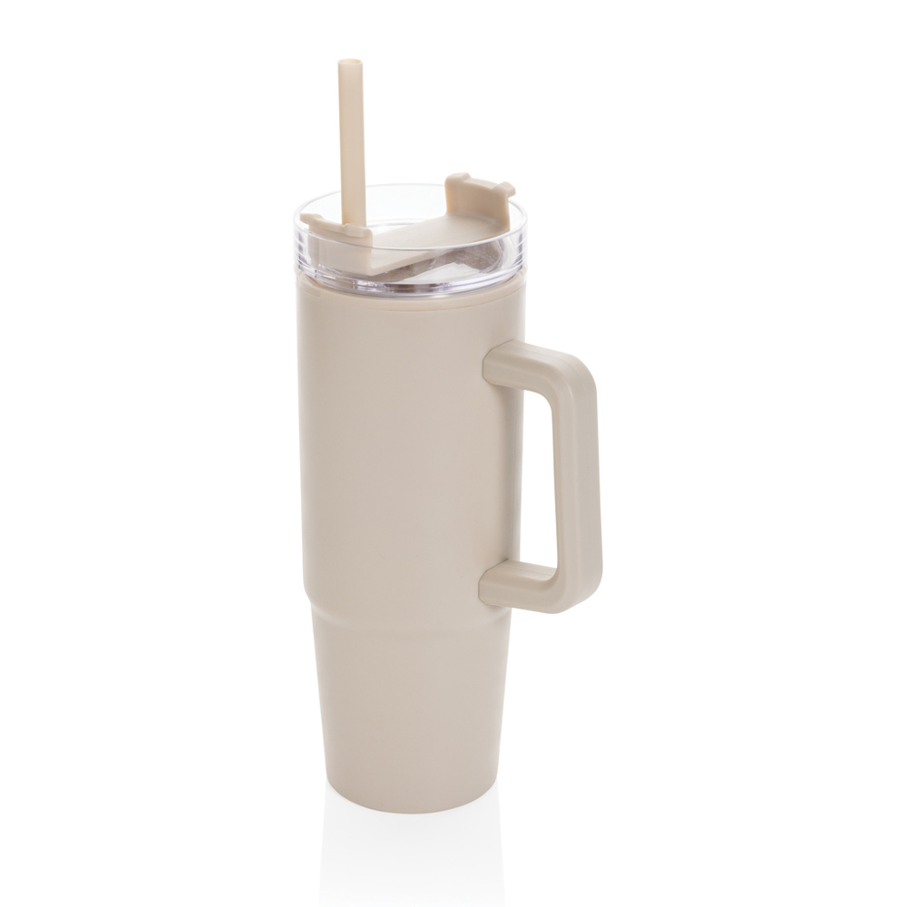 Tana RCS plastic tumbler met handvat 750 ml - bedrukt of onbedrukt verkrijgbaar - beige (± PMS Beige1)