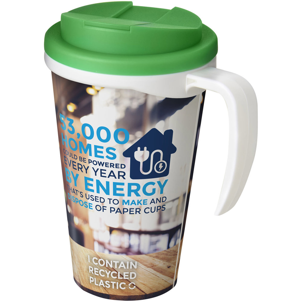 Brite-Americano® Grande 350 ml geïsoleerde beker - met logo of onbedrukt bestellen - Wit, Groen