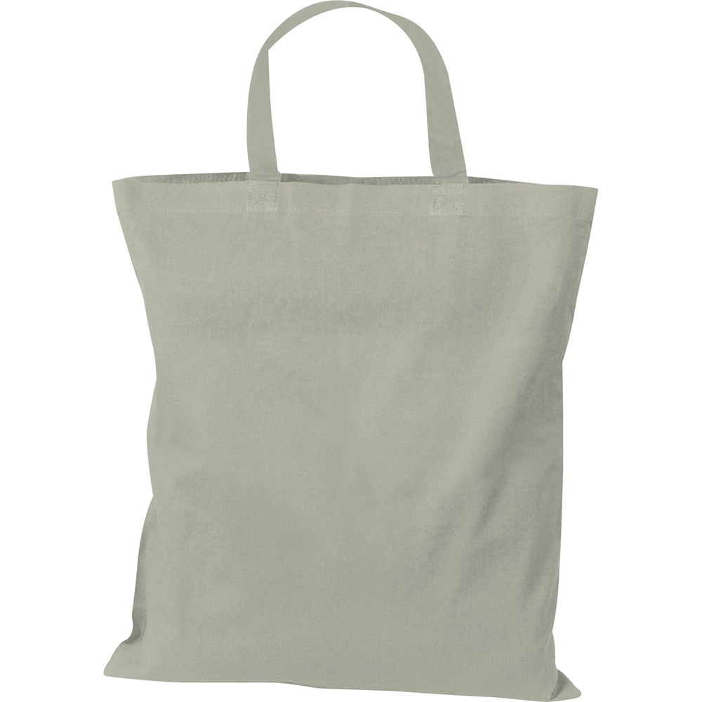 Katoenen tas met korte hengsels - voor bedrijven en relatiegeschenken - zilvergrijs