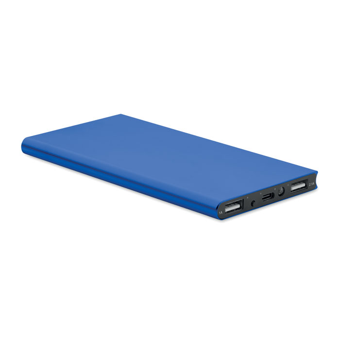 POWERFLAT8C - Powerbank 8000 mAh - met logo of onbedrukt bestellen - Royal Blauw