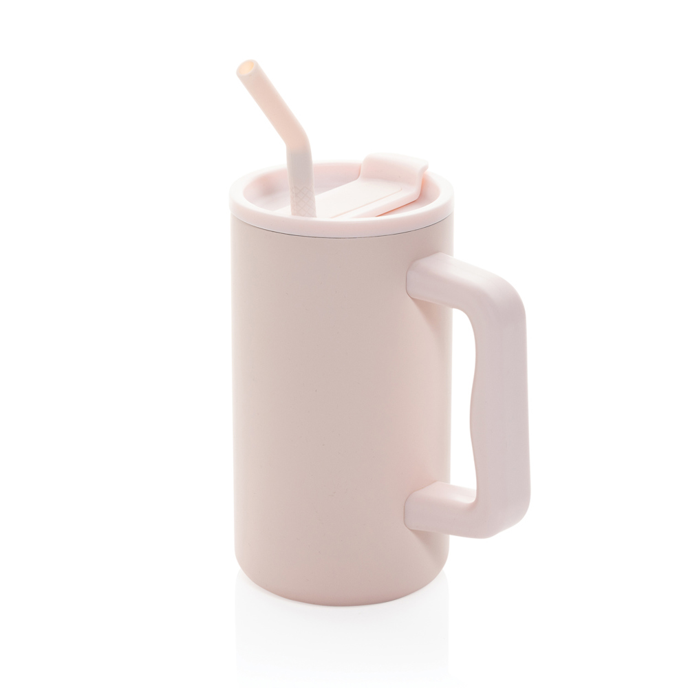 Cube RCS gerecycled RVS beker 800ml - met logo of onbedrukt bestellen - roze (± PMS Pink 9283C)