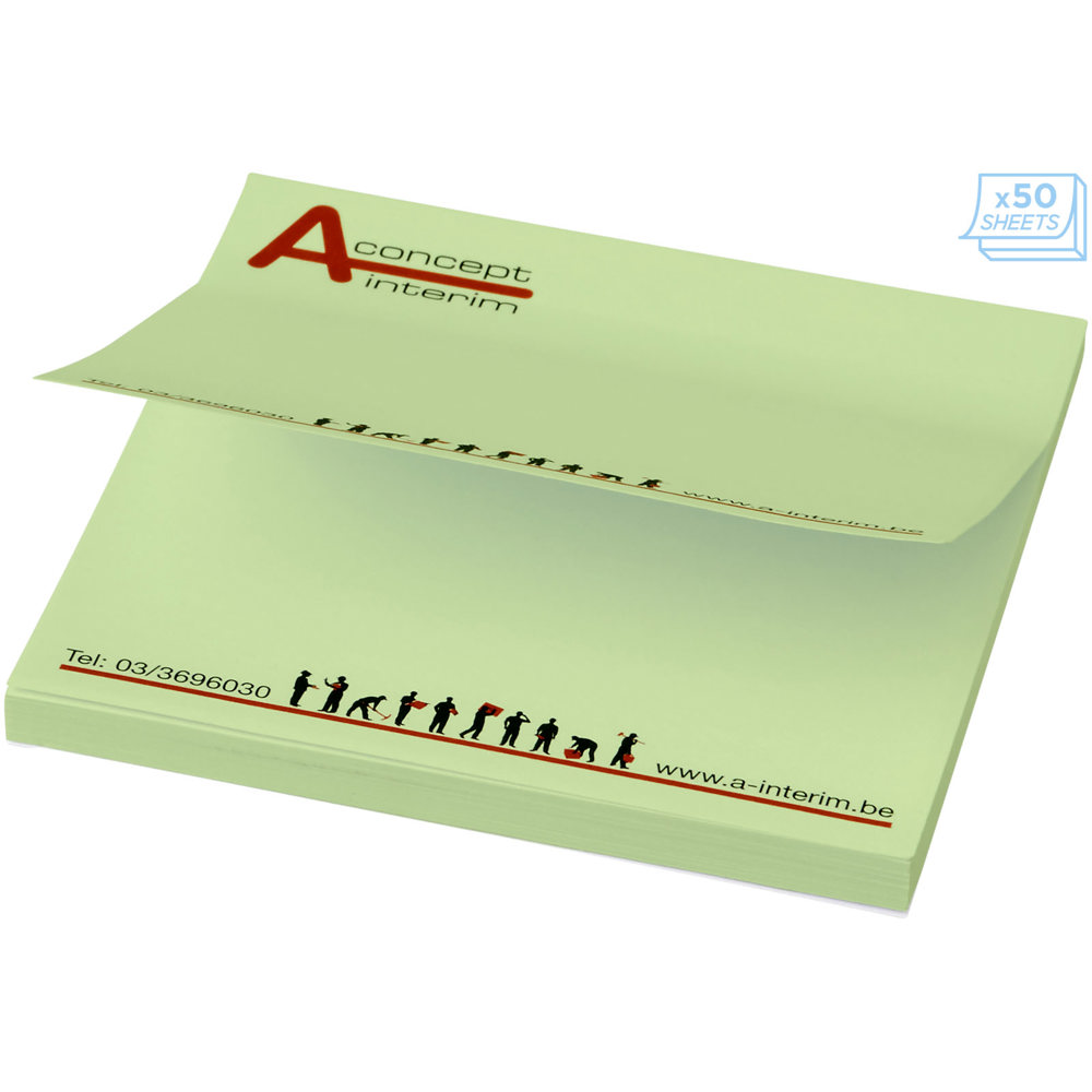 Sticky-Mate® sticky notes 75x75 mm - voor bedrijven en relatiegeschenken - Mintgroen