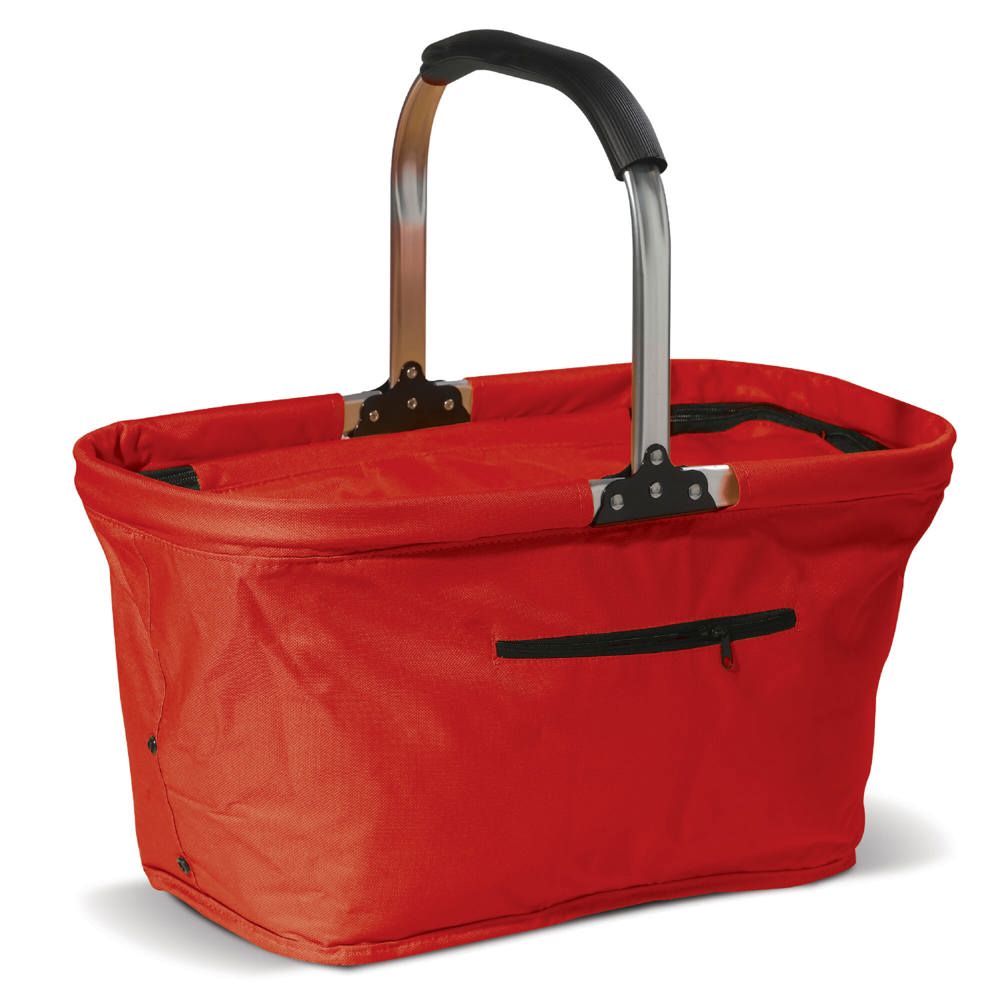 Picknickmand opvouwbaar 2-in-1 koeltas 600D - bedrukt of onbedrukt verkrijgbaar - Rood