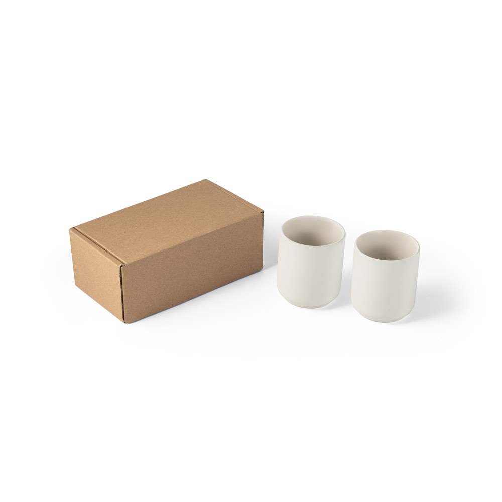 OWENS. Set van keramische kopjes 280 mL - voor bedrijven en relatiegeschenken - Pastel wit