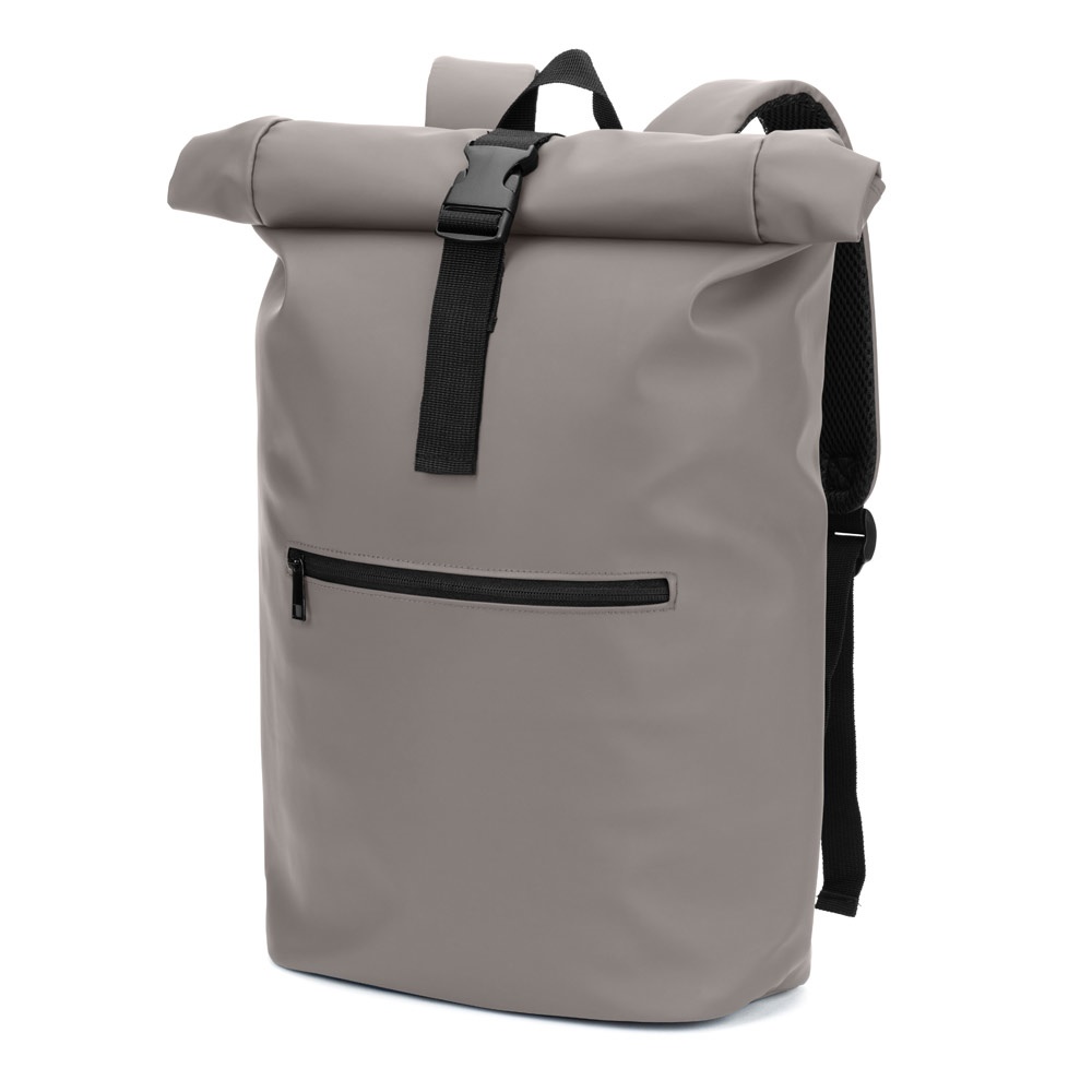 PORTLAND. PU-rugzak met roltop en een 16" laptopvak - kopen of bedrukken - Grijs