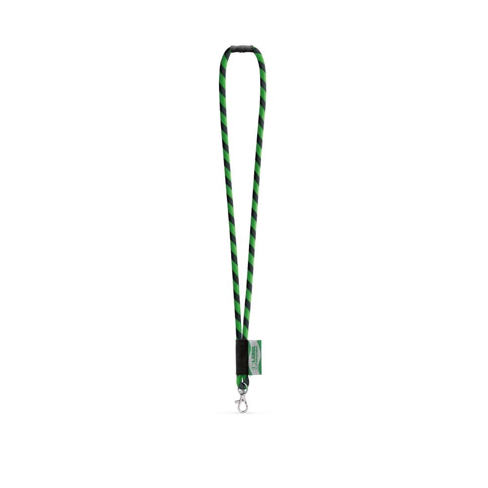 WISBECH. Op maat gemaakte polyamide lanyard - voor bedrijven en relatiegeschenken - Zwart, Groen