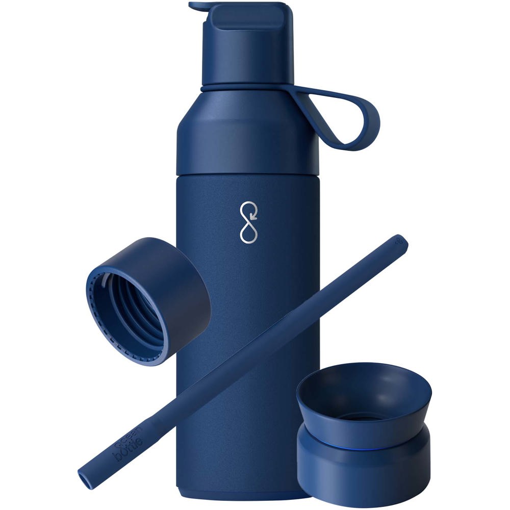 Ocean Bottle 500 ml 3-in-1 geschenkset - voor bedrijven en relatiegeschenken - Oceaanblauw