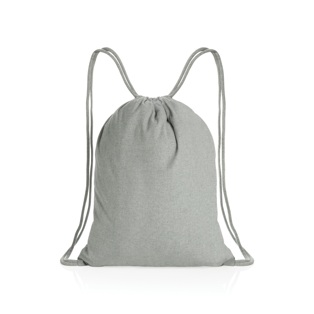 Impact AWARE™ gerecycled katoenen rugzak met trekkoord 145gr - kopen of bedrukken - grijs (± PMS Grey)