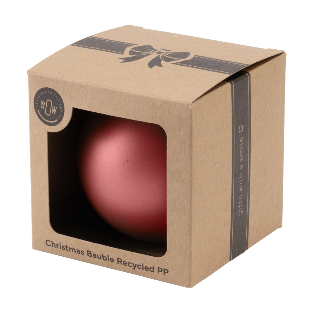 Kerstbal Ø7cm Recycled PP Box - Made in Europe - rood
