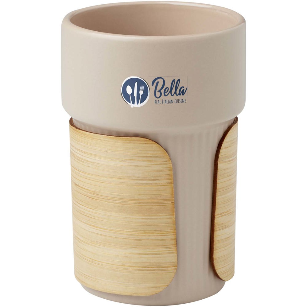 Fika 340 ml beker met bamboe hoes