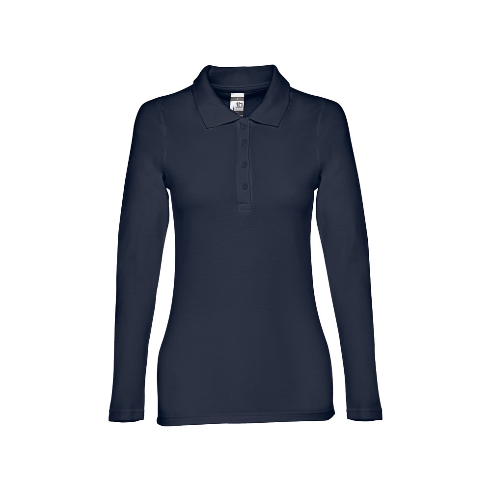 THC BERN WOMEN. Polo hemd met lange mouwen voor vrouwen - kopen of bedrukken - blauw