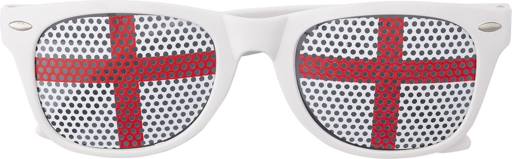 Plexiglas zonnebril met landen vlag Lexi - met logo of onbedrukt bestellen - rood/wit