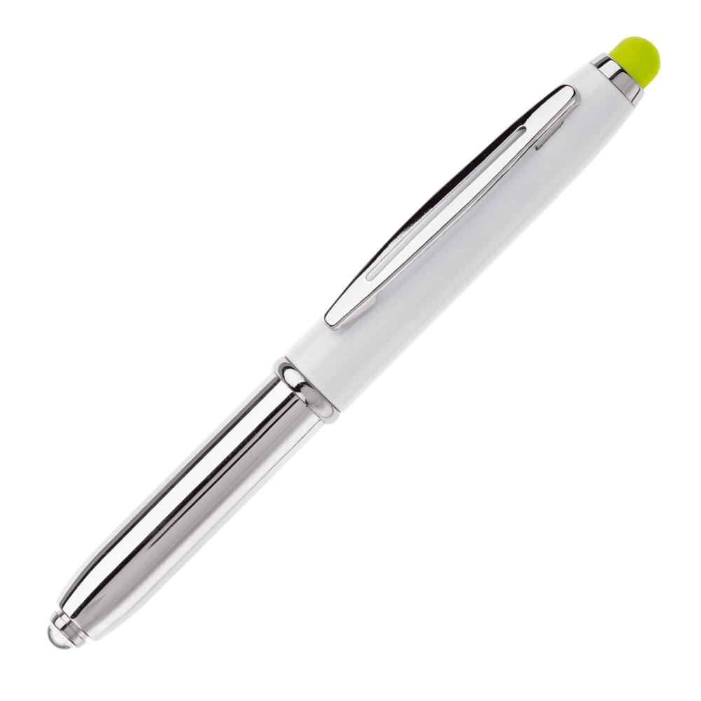 Balpen Shine stylus metaal - kopen of bedrukken - Wit / Lichtgroen
