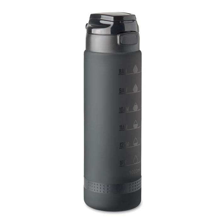 LEVEL - Sportwaterfles RPET 1L - voor bedrijven en relatiegeschenken - Zwart