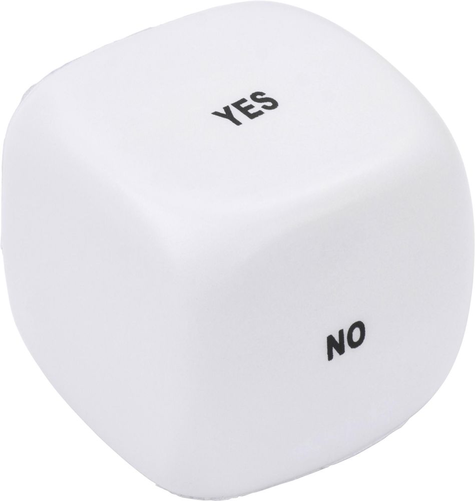 Anti-stress dobbelsteen Nestor - met logo of onbedrukt bestellen - wit
