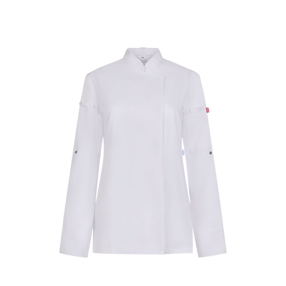 VL THOTH. Keukenjas voor dames (190 g/m²) gemaakt van katoen (35%) en gerecycled polyester (65%) - wit