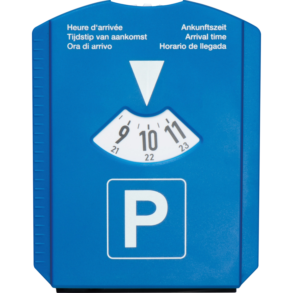 Parkeerschijf en ijskrabber ineen.