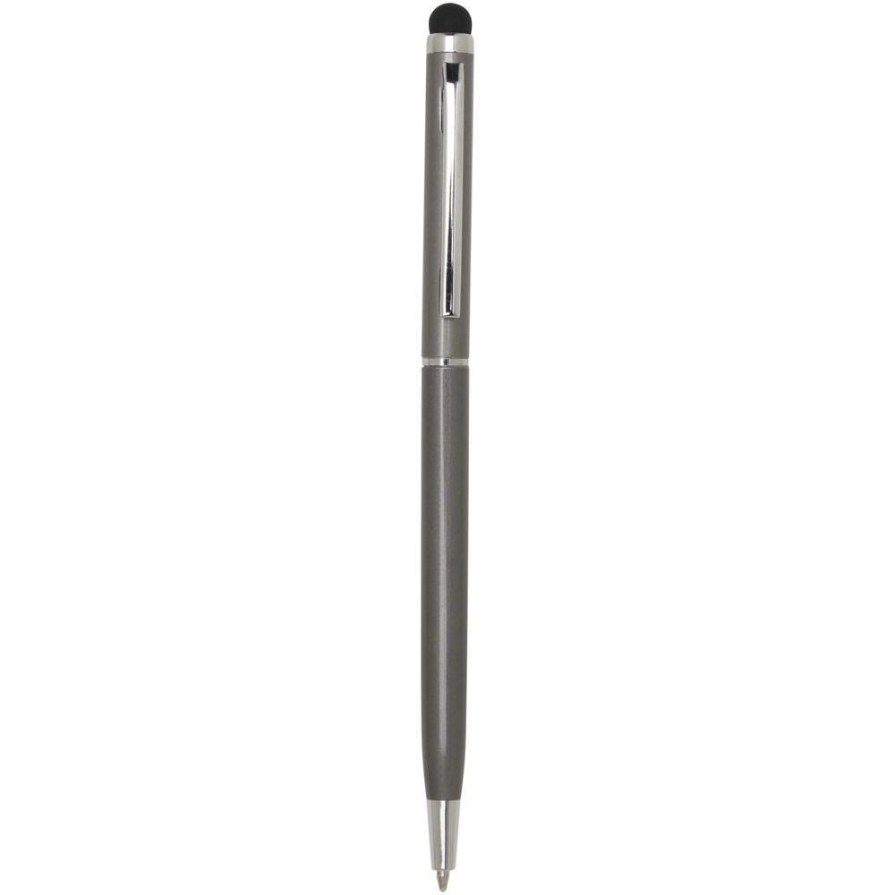 Ore aluminium balpen met stylus (blauwe inkt) - met logo of onbedrukt bestellen - titanium