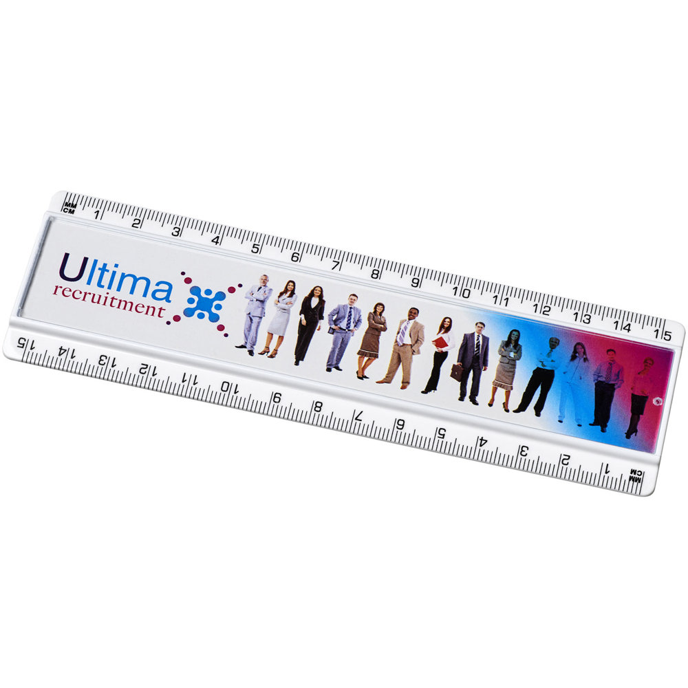 Ellison 15 cm kunststof liniaal met papieren inlay - kopen of bedrukken - Wit