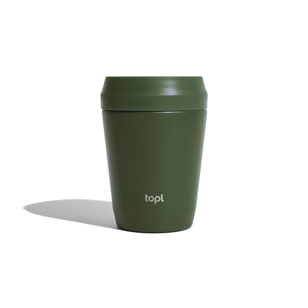 Topl Recycled Staal To Go beker gepatenteerd 360 Lid 235ml - kopen of bedrukken - groen (± PMS 7763C)
