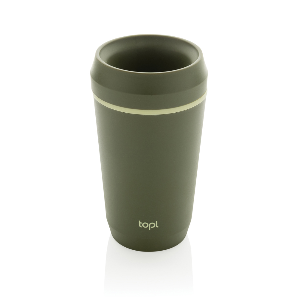 Topl Recycled Plastic To Go beker gepatenteerd 360 Lid 354ml