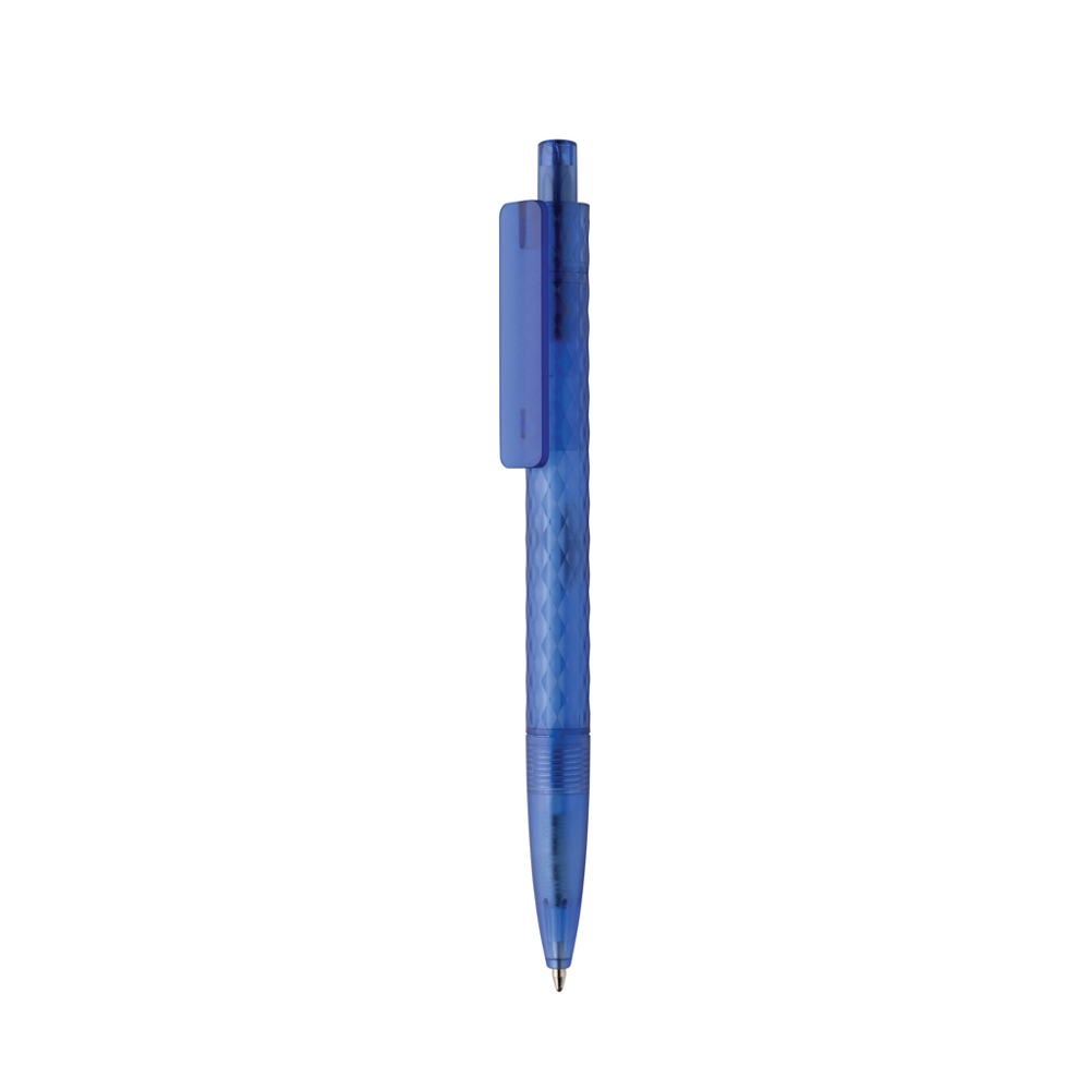 X3 GRS gerecycled PC plastic pen frosted - met logo of onbedrukt bestellen - blauw (± PMS 7686)