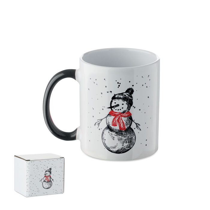 FESTIMUG - Keramische kerst mok 300ml - met logo of onbedrukt bestellen - Zwart/Rood