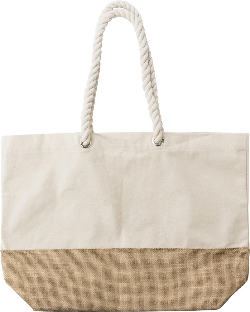 Katoenen (280 g/m2) boodschappentas Diego - met logo of onbedrukt bestellen - khaki (écru)