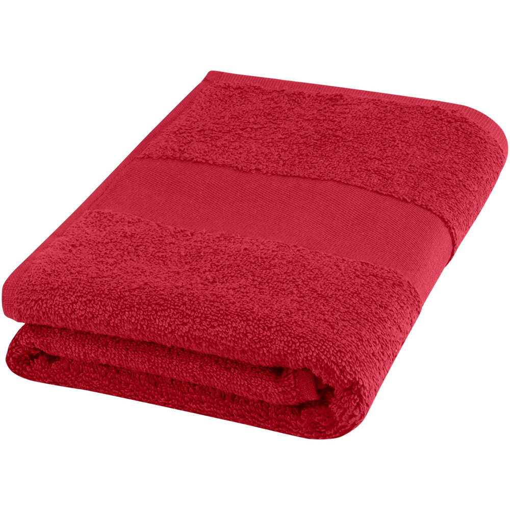 Charlotte handdoek 50 x 100 cm van 450 g/m² katoen - bedrukt of onbedrukt verkrijgbaar - rood