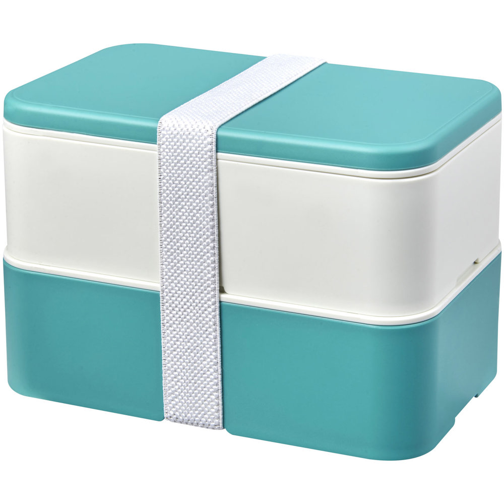 MIYO Renew 700+700 ml dubbellaagse lunchbox - bedrukt of onbedrukt verkrijgbaar - Rifblauw, Ivoorwit, Wit
