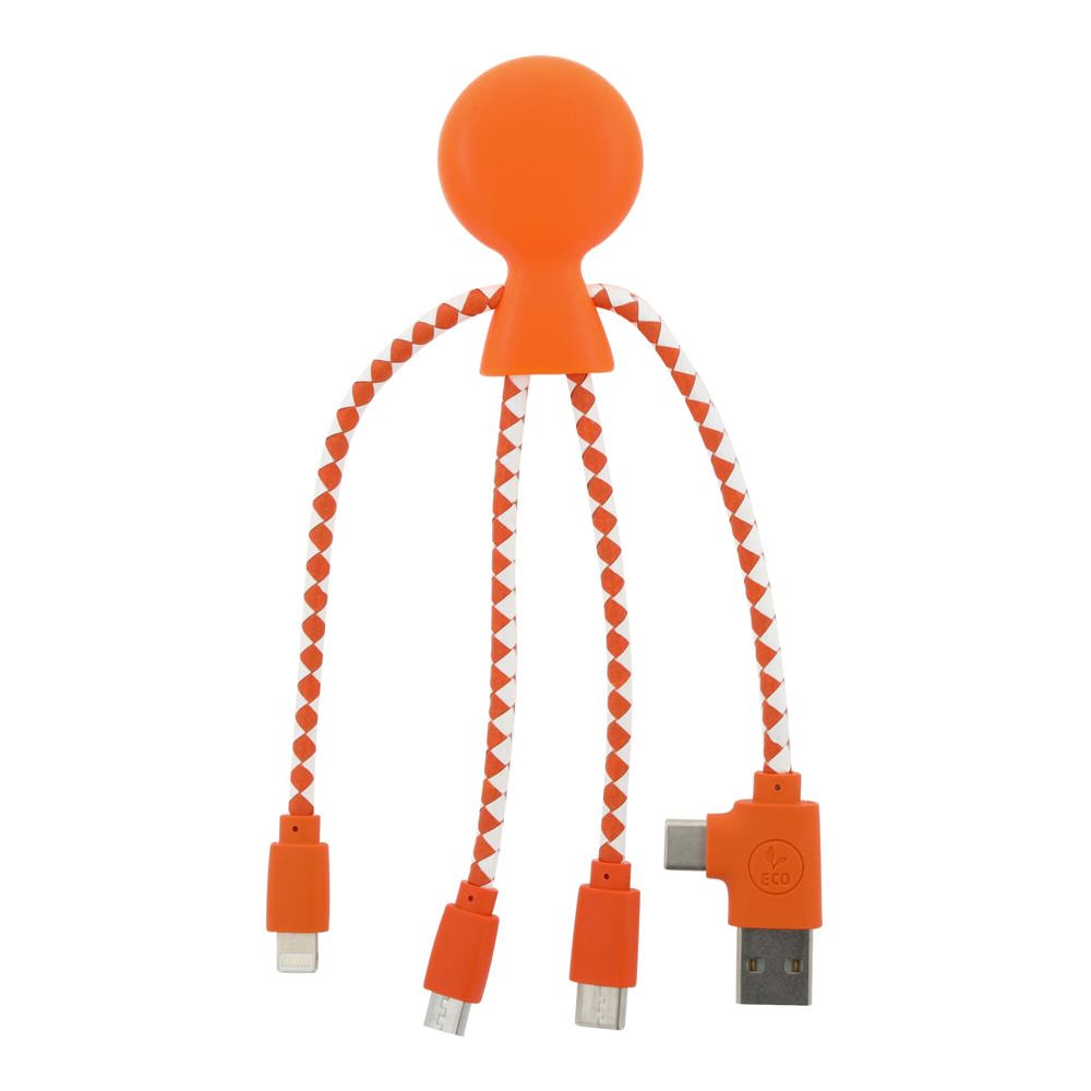 2081 | Xoopar Mr. Bio Charging cable - bedrukt of onbedrukt verkrijgbaar - Oranje