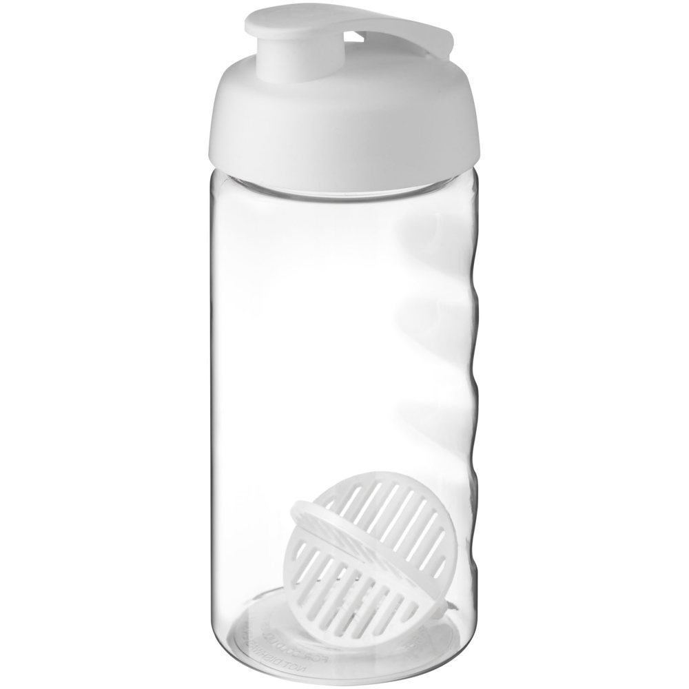 H2O Active® Bop 500 ml sportfles met shaker bal - met logo of onbedrukt bestellen - Wit, Transparent