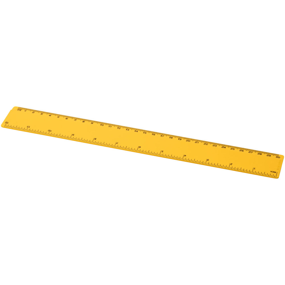 Renzo 30 cm kunststof liniaal - met logo of onbedrukt bestellen - Geel