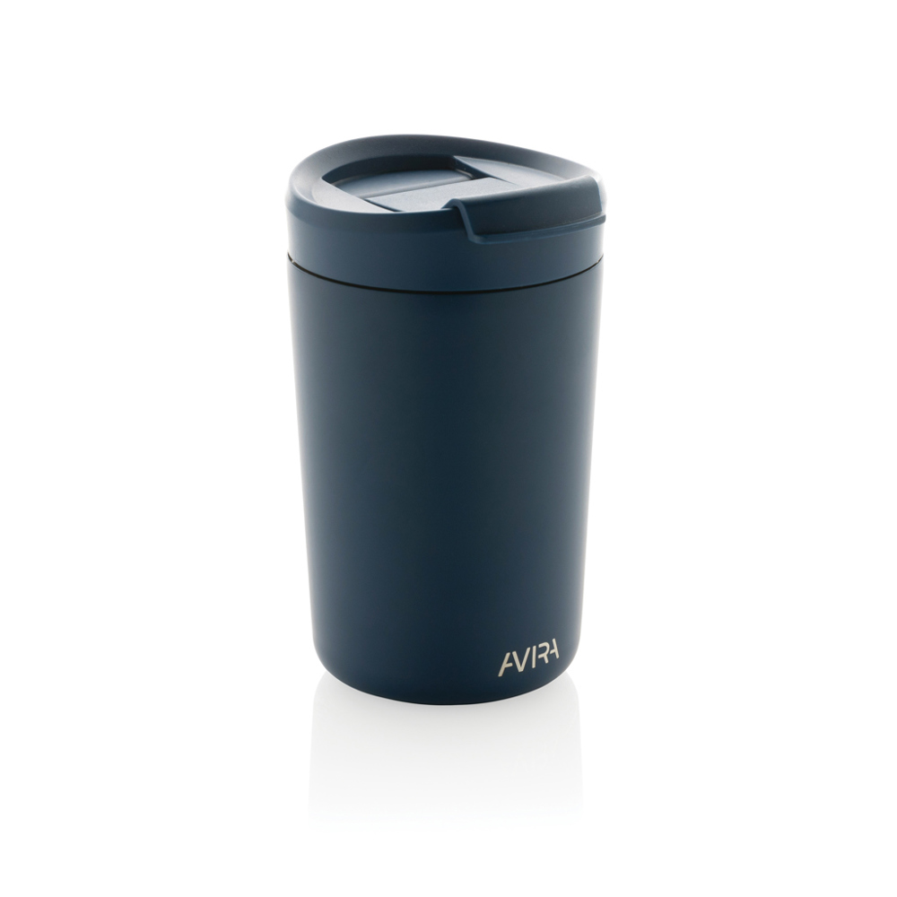 Avira Alya RCS gerecycled roestvrijstalen beker 300ML - voor bedrijven en relatiegeschenken - donkerblauw (± PMS 2767)
